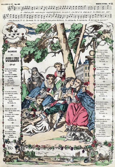 Guilleri turu. 19. yüzyılın Epinal resmi by French School