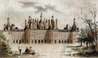 Chateau de Chambord (Loir et Cher) manzarası. by French School
