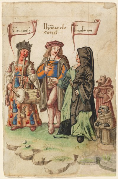 Açgözlülük ve Taklit Arasında Duran Bir Saraylı [fol. 14 rekto] by French early 16th Century