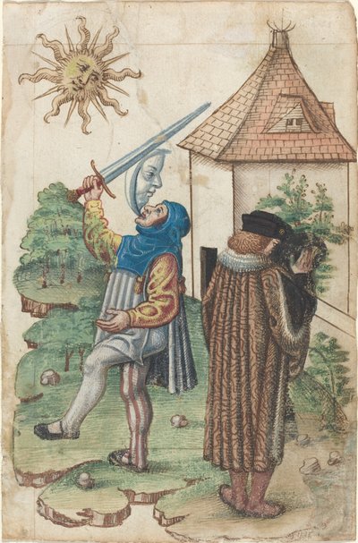 "Güneşe Karşı Konuşma" ve "Suyu Güneşe Karşı Çevirme" [fol. 39 rekto] by French early 16th Century