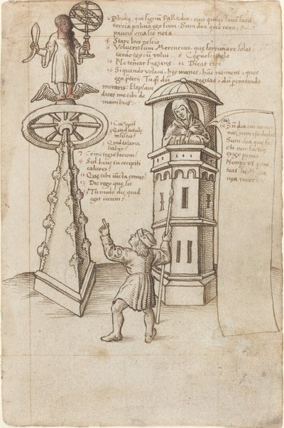 Fırsat Heykeli, Yoldan Geçen Bir Kişi ve Pişmanlık [fol. 8r] by French early 16th Century