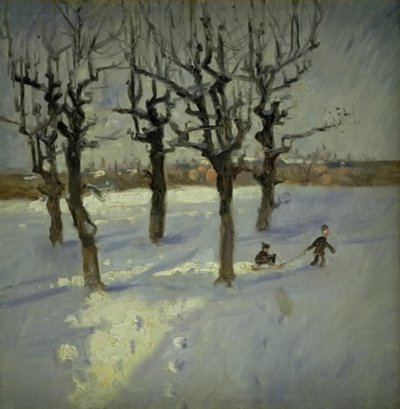 Kopenhag banliyösünde kış manzarası by Fridolin Johansen