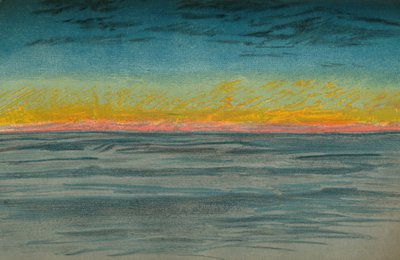 The Waning Polar Day, 22 Eylül 1893. Pastel Sketch, 1893 1897 by Fridtjof Nansen