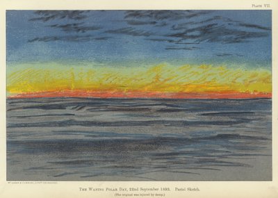 Azalan kutup günü, 22 Eylül 1893, pastel eskiz (renkli taş) by Fridtjof Nansen