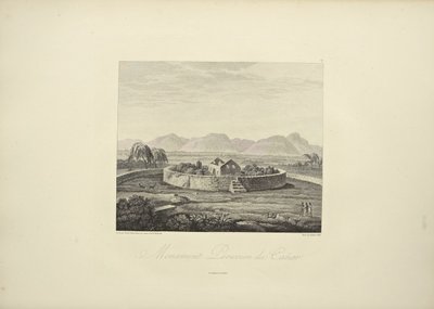 Gmelin tarafından çizilmiş, Bouquet tarafından oyulmuş Peru Canar Anıtı, Alexander von Humboldt ve Aime Bonpland tarafından 