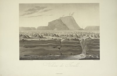 Gmelin tarafından çizilmiş Jorullo Yanardağı, Alexander von Humboldt ve Aime Bonpland tarafından 
