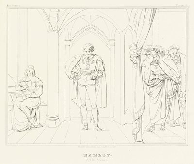 Hamlet, Perde III, Sahne 1 (gravür) by Friedrich August Moritz Retzsch