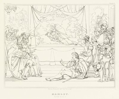 Hamlet, III. Perde, 2. Sahne (gravür) by Friedrich August Moritz Retzsch