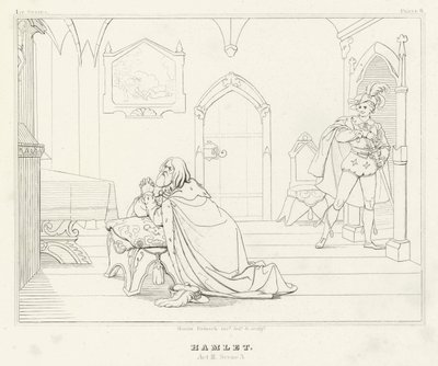 Hamlet, Perde III, Sahne 3 (gravür) by Friedrich August Moritz Retzsch