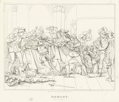Hamlet, Act V, Sahne 2 (gravür) by Friedrich August Moritz Retzsch