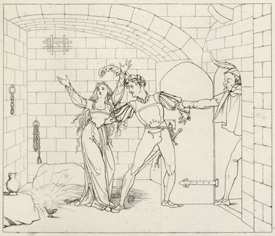 Goethes Faust için İllüstrasyon by Friedrich August Moritz Retzsch