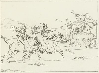 Goethes Faust için İllüstrasyon by Friedrich August Moritz Retzsch