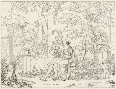 Goethes Faust için İllüstrasyon by Friedrich August Moritz Retzsch