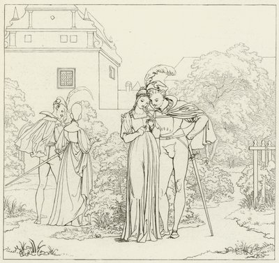 Goethes Faust için İllüstrasyon by Friedrich August Moritz Retzsch