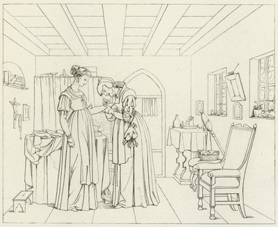 Goethes Faust için İllüstrasyon by Friedrich August Moritz Retzsch