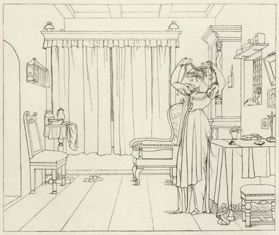 Goethes Faust için İllüstrasyon by Friedrich August Moritz Retzsch