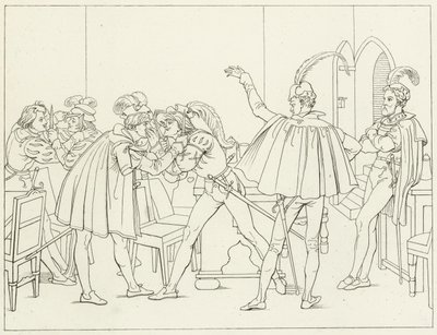 Goethes Faust için İllüstrasyon by Friedrich August Moritz Retzsch