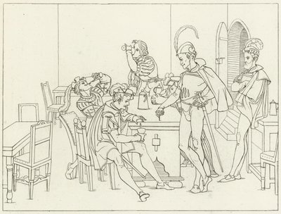 Goethes Faust için İllüstrasyon by Friedrich August Moritz Retzsch