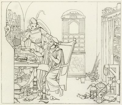 Goethes Faust için İllüstrasyon by Friedrich August Moritz Retzsch