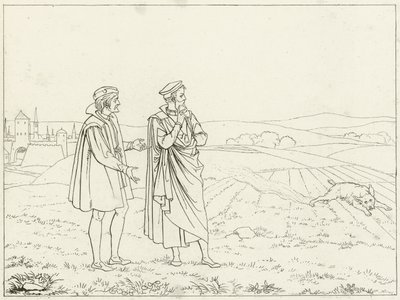 Goethes Faust için İllüstrasyon by Friedrich August Moritz Retzsch