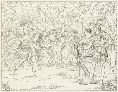 Goethes Faust için İllüstrasyon by Friedrich August Moritz Retzsch