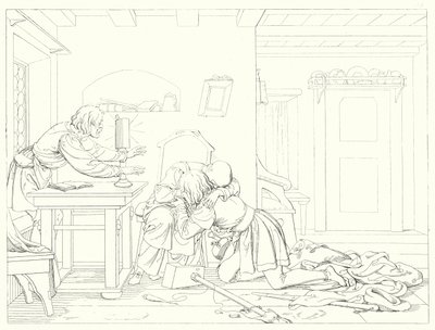 Schiller'in Lied von der Glocke veya Çanın Şarkısı için çizim (gravür) by Friedrich August Moritz Retzsch