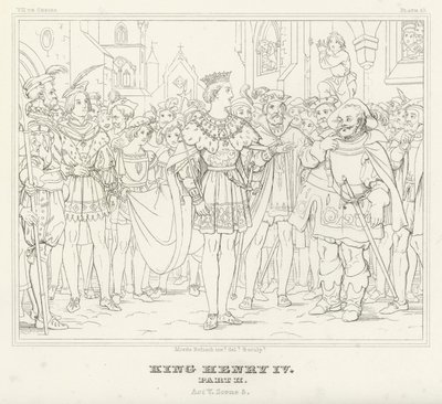 Kral Henry IV, Bölüm II, Perde V, Sahne 5 (gravür) by Friedrich August Moritz Retzsch