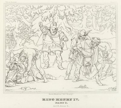 Kral Henry IV, Kısım I, Perde II, Sahne 2 (gravür) by Friedrich August Moritz Retzsch