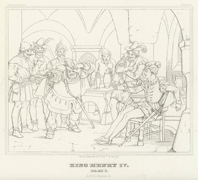 Kral Henry IV, Kısım I, Perde II, Sahne 4 (gravür) by Friedrich August Moritz Retzsch