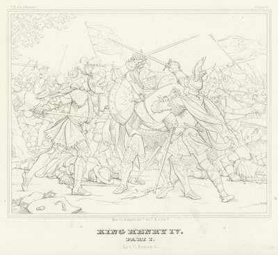 Kral Henry IV, Bölüm I, Perde V, Sahne 4 (gravür) by Friedrich August Moritz Retzsch