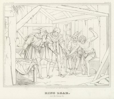 Kral Lear, III. Perde, 6. Sahne (gravür) by Friedrich August Moritz Retzsch