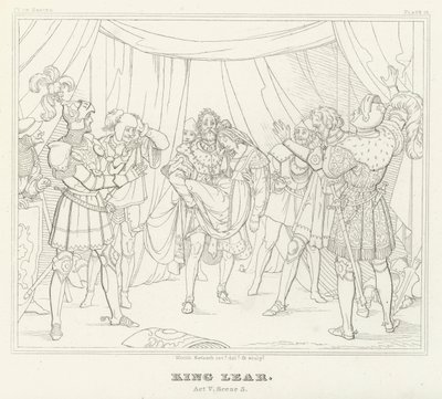 King Lear, Act V, Sahne 3 (gravür) by Friedrich August Moritz Retzsch
