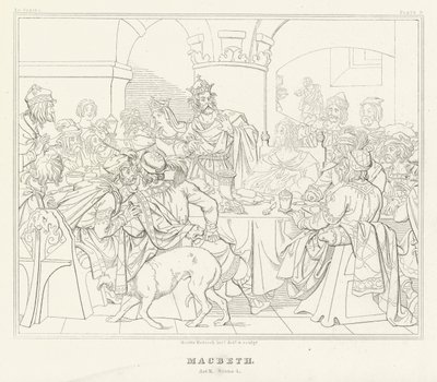 Macbeth, III. Perde, 4. Sahne (gravür) by Friedrich August Moritz Retzsch
