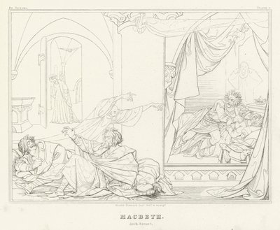 Macbeth, II. Perde, 1. Sahne (gravür) by Friedrich August Moritz Retzsch