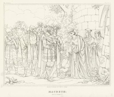 Macbeth, Perde I, Sahne 6 (gravür) by Friedrich August Moritz Retzsch