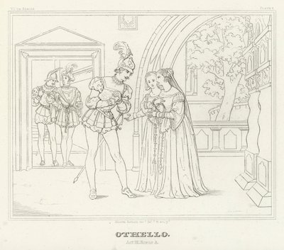 Othello, III. Perde, 3. Sahne (gravür) by Friedrich August Moritz Retzsch