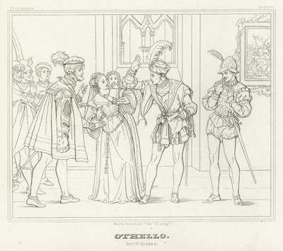 Othello, Perde IV, Sahne 1 (gravür) by Friedrich August Moritz Retzsch