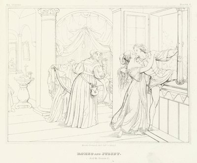 Romeo ve Juliet, III. Perde, 5. Sahne (gravür) by Friedrich August Moritz Retzsch