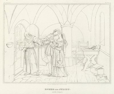 Romeo ve Juliet, II. Perde, 6. Sahne (gravür) by Friedrich August Moritz Retzsch