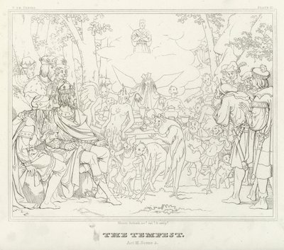 Fırtına, III. Perde, Sahne 3 (gravür) by Friedrich August Moritz Retzsch