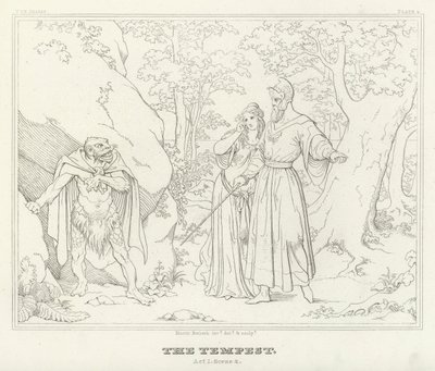 Fırtına, I. Perde, 2. Sahne (gravür) by Friedrich August Moritz Retzsch
