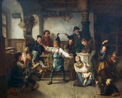Kör adamın blöfünü oynayan çocuklar, yaklaşık 1860, Friedrich Carl Hoesch (1836-1888), tuval üzerine yağlı boya, Almanya by Friedrich Carl Hoesch