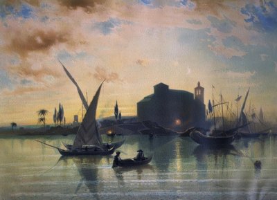 İSPANYA - SEVİL MANZARALARI - EL GUADALQUIVIR - 1867 by Friedrich Eibner