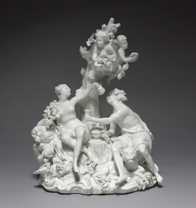 Bacchus ve Venus, üretici Tournay Factory, Belçika, c.1755 by Friedrich Elias I Meyer