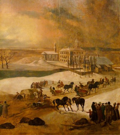 Poltsamaa kalesinin kış görünümü Detay, 1793 by Friedrich Hartmann Barisien