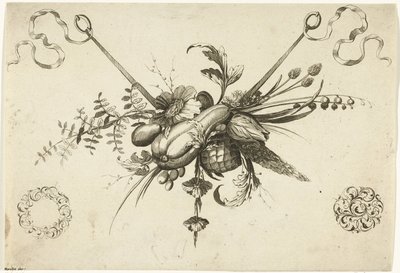 Çiçekler, bıçaklar ve vruchten ile festival Farklı Yeni Çiçekler ve Meyveler Festoon (seri başlığı) by Friedrich Jacob Morisson