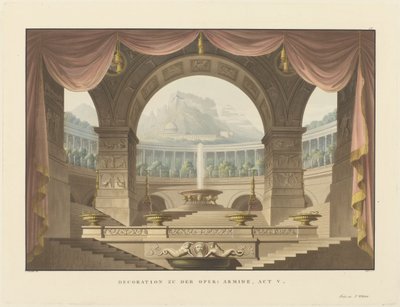 Berlin'deki iki kraliyet tiyatrosunda dekor voor opera 'Armida' süslemeleri (dizi adı) by Friedrich Jugel