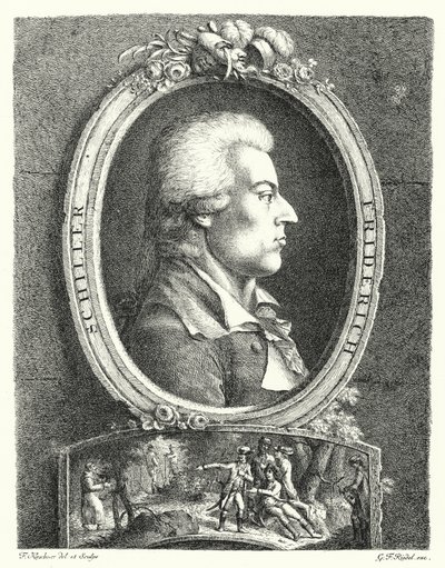 Friedrich Schiller, Alman şair, oyun yazarı ve filozof (gravür) by Friedrich Kirschner