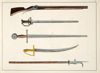 Kılıçlar ve mızraklar dahil silahlar, c.1400, A History of the Development and Customs of Chivalry
