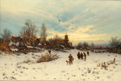 Bir kış gün batımı by Friedrich Nicolai Joseph Heydendahl